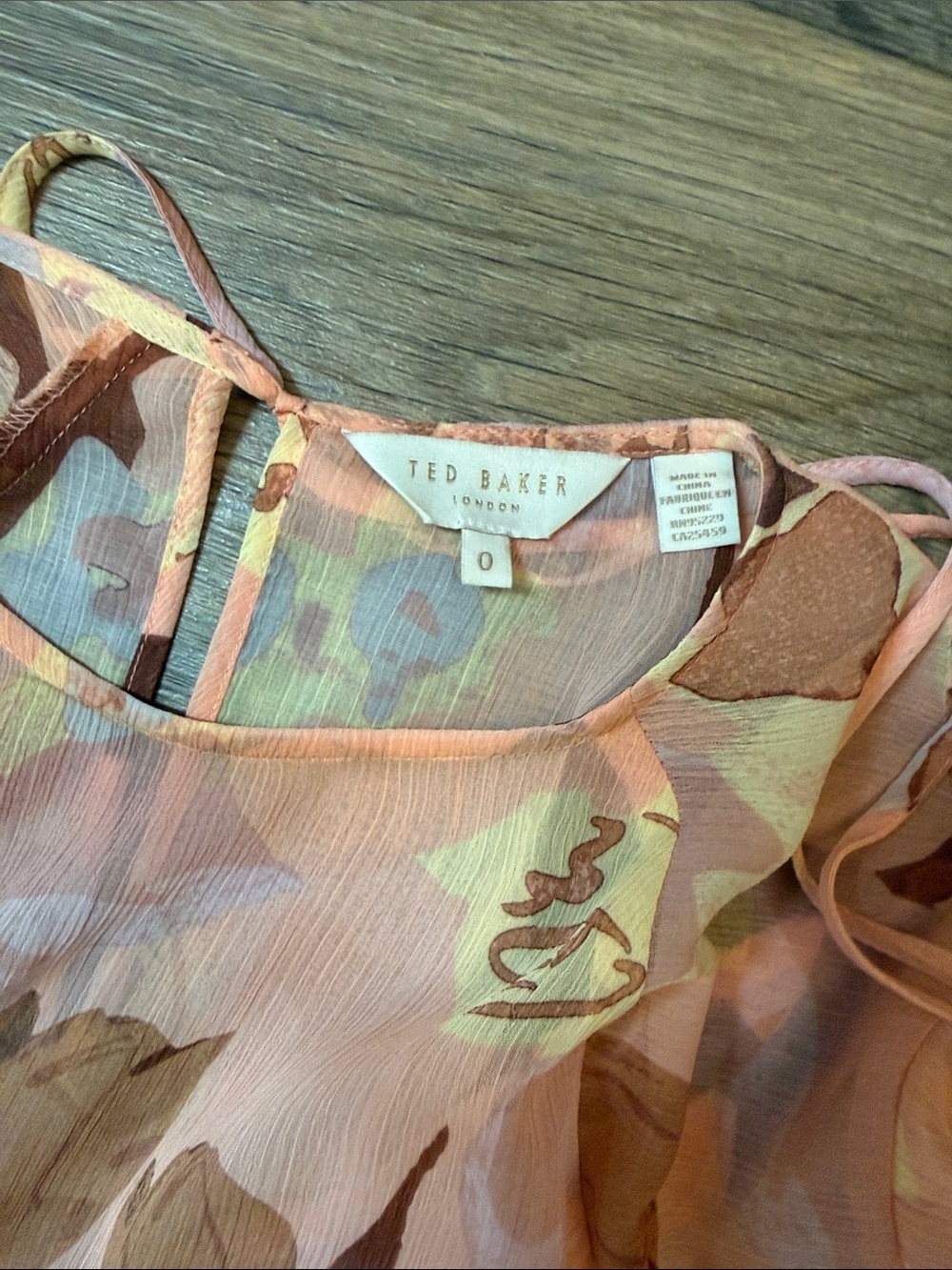 Ted Baker London Pink Floral Ruffle Tiered Chiffon Mini Dress Size 0 - Picture 4 of 7